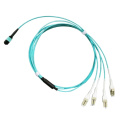 Factory Price OM3 OM4 Aqua 40G 100G 8 Core Female MPO-LC Fiber Optic Patch Cord